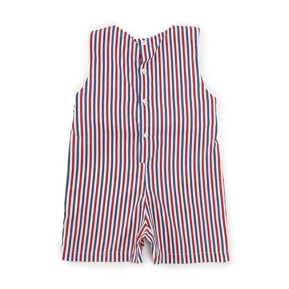 Edgehill Collection 2T Smocked American Flag One Piece Outfit Jon Jon Boys NWT - Picture 2 of 6